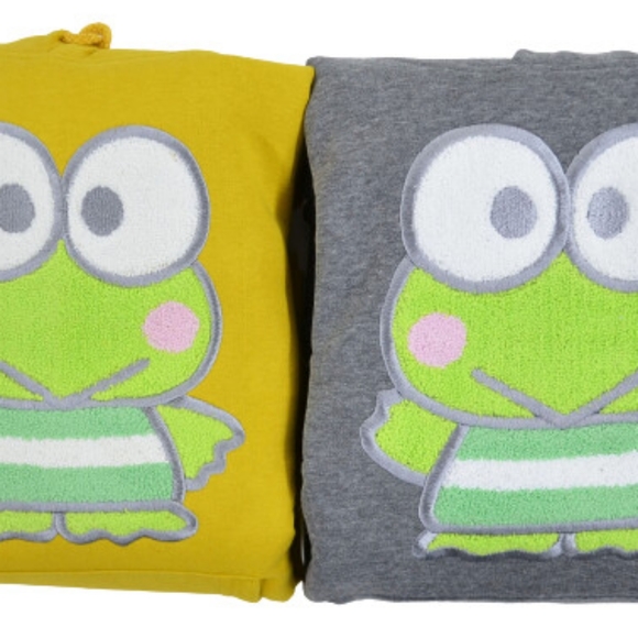 New Sanrio Kero Keroppi Fleece Hoodie Size US Small / Japan Medium - Picture 3 of 4